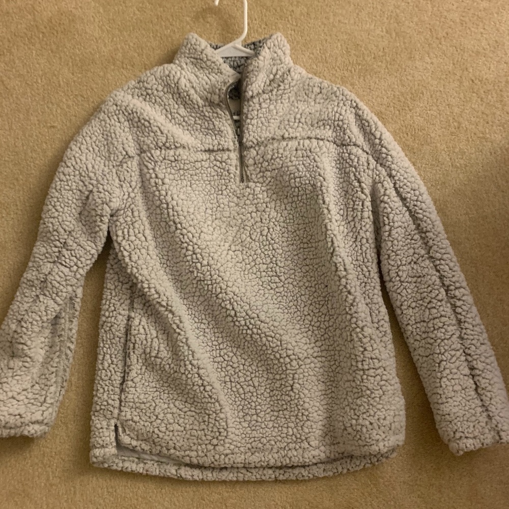 Light Gray Sherpa Jacket